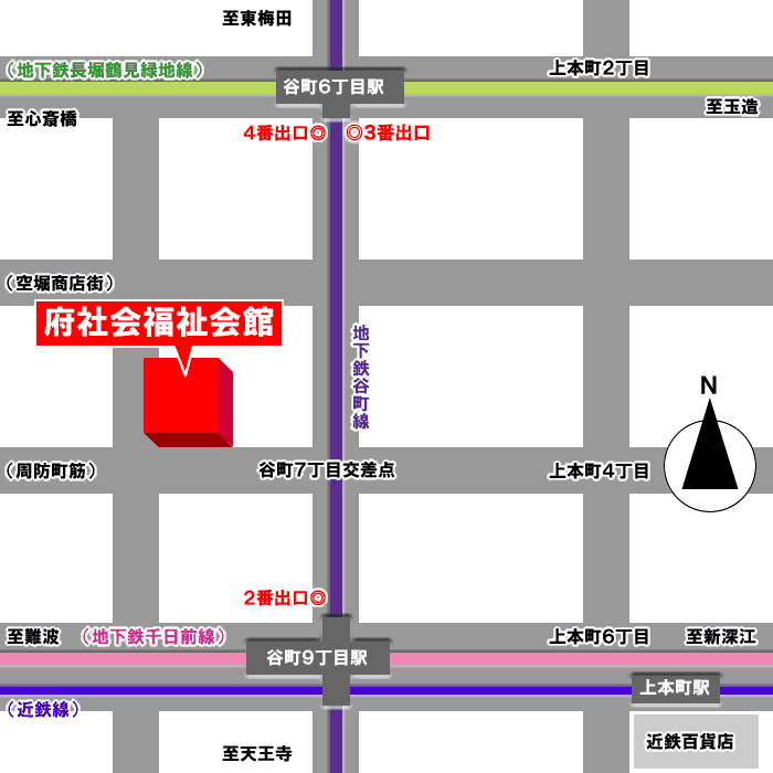 大阪府老人クラブ連合会への地図